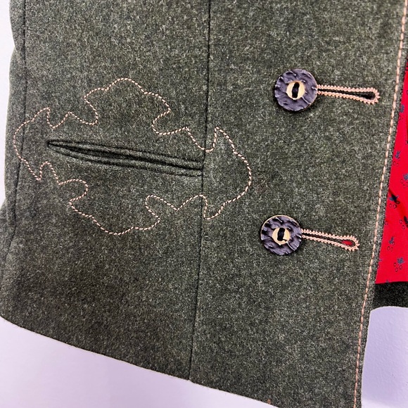 Vtg 80s 90s pure wool laden green tyrol alpinecore fitted waistcoat vest EU 36 - Picture 8 of 17